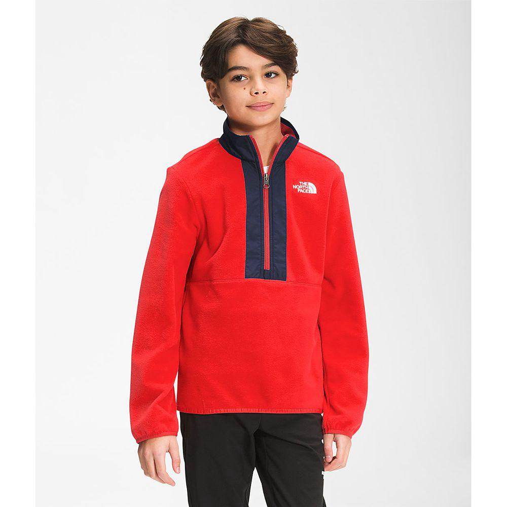 The North Face Glacier ¼ Zip Παιδικα Pullover - Κοκκινα / Σκουρο Μπλε (JZGA23578)